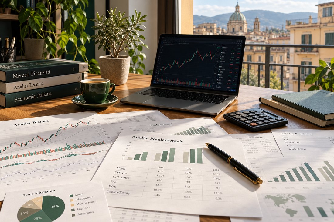 Grafici economici su una scrivania